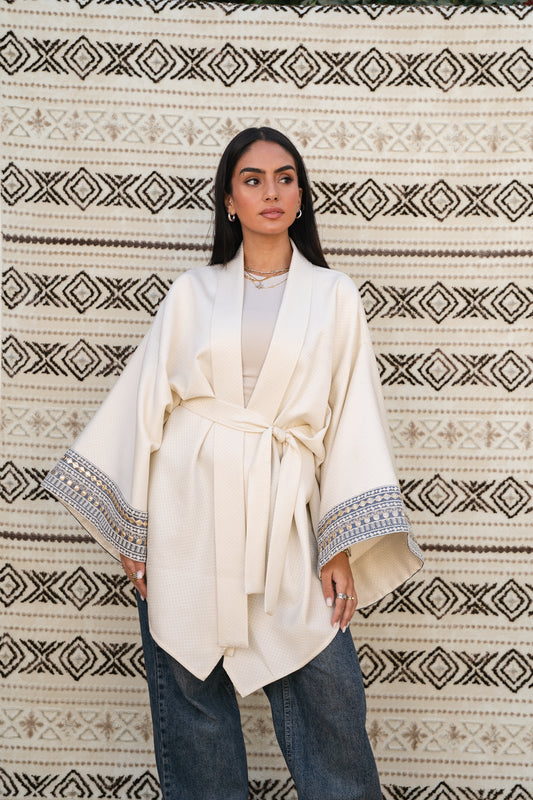 Ayla Belted Kaftan in baby blue