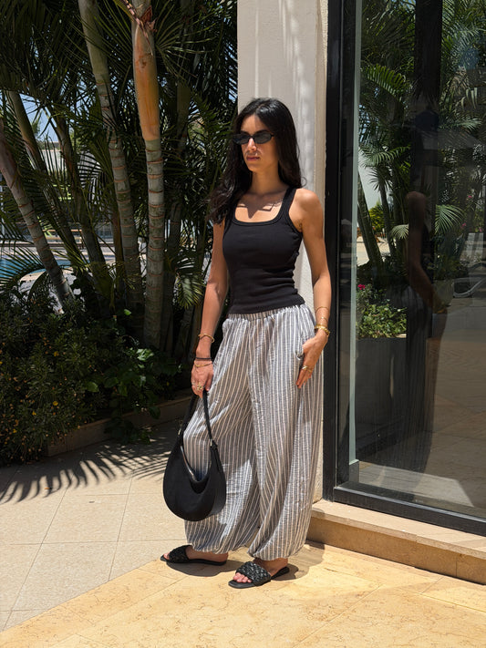 Ballon gray stripes pants