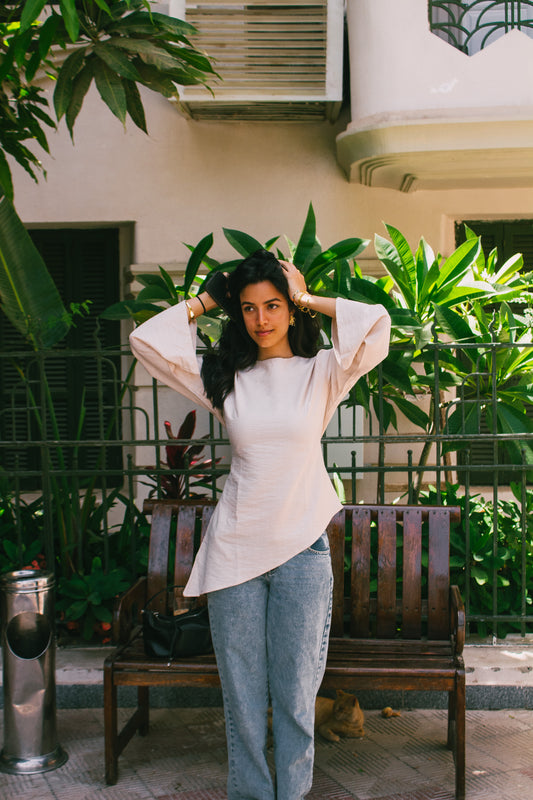 Beige Blossom Top