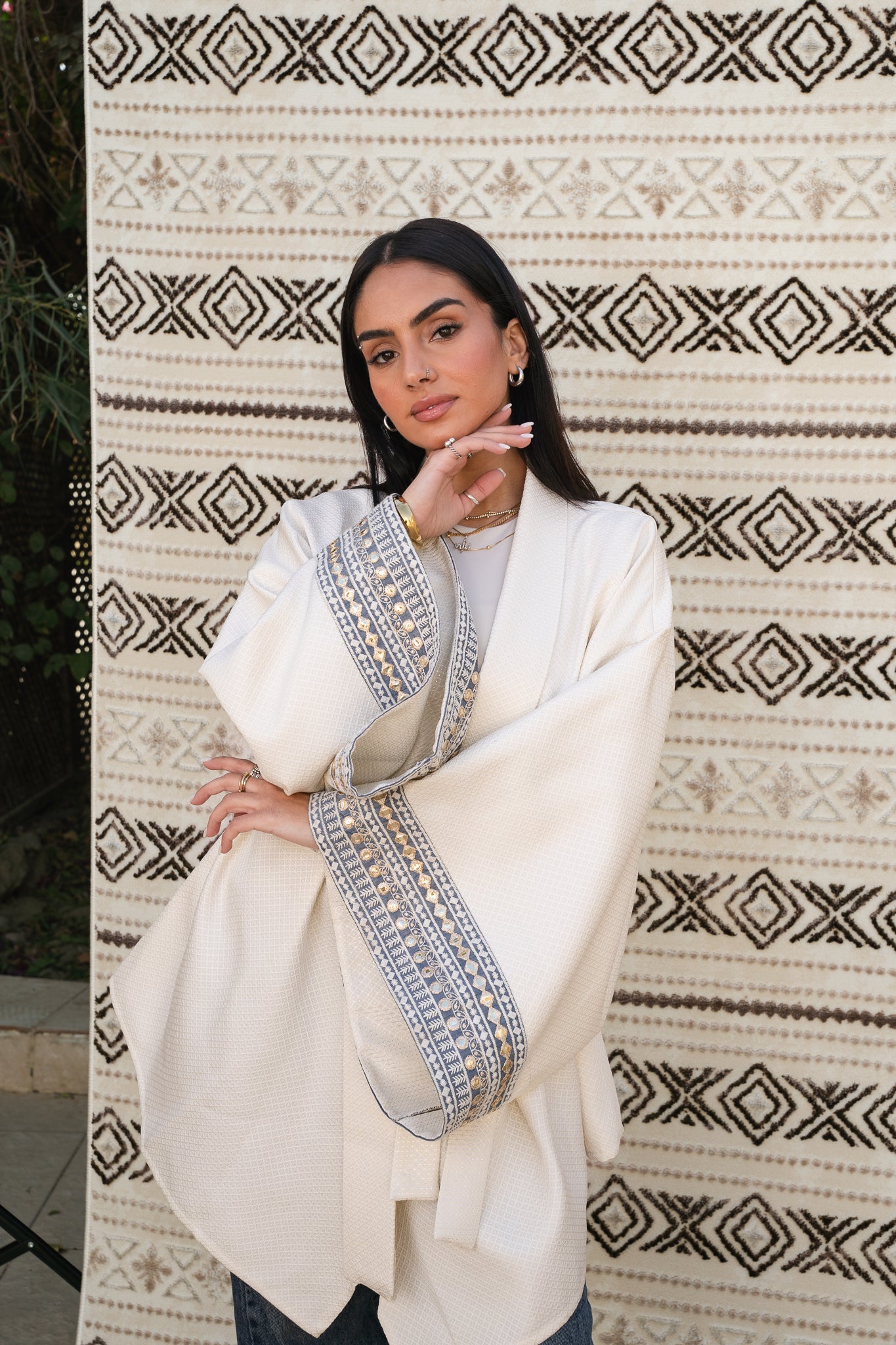 Ayla Belted Kaftan in baby blue