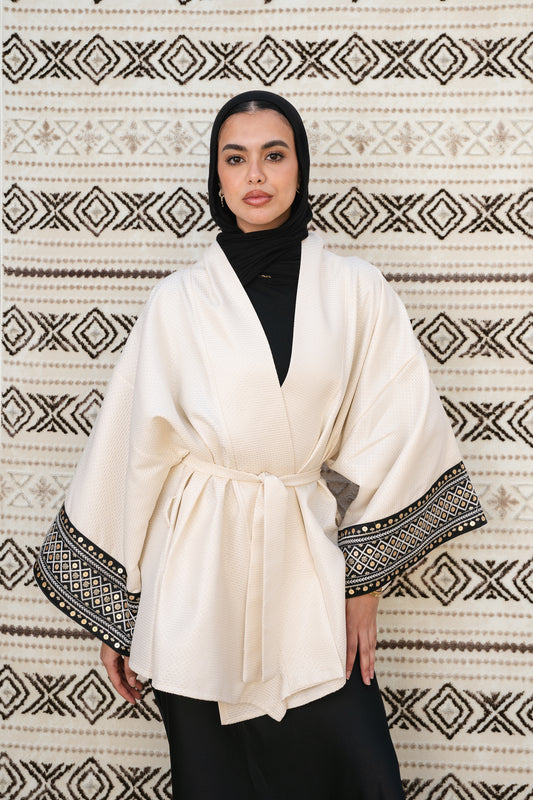 Ayla Belted Kaftan in black