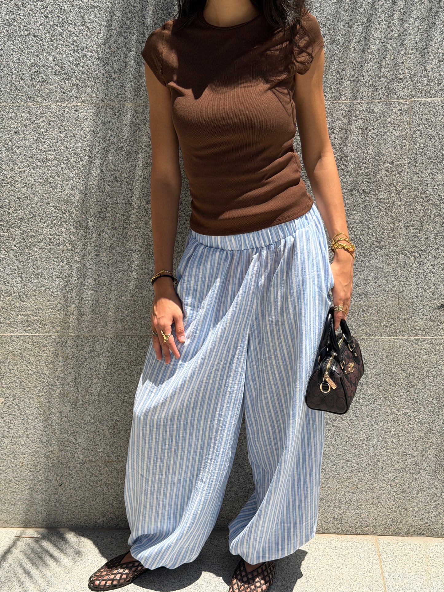 Ballon blue stripes pants