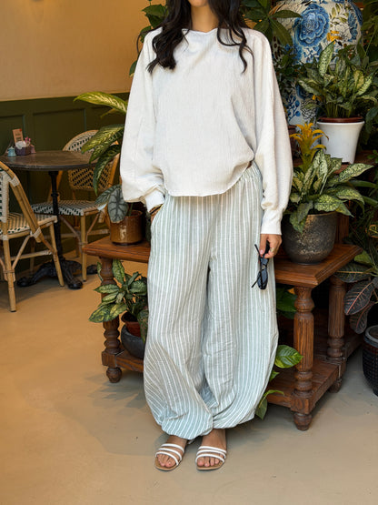 Ballon olive stripes pants