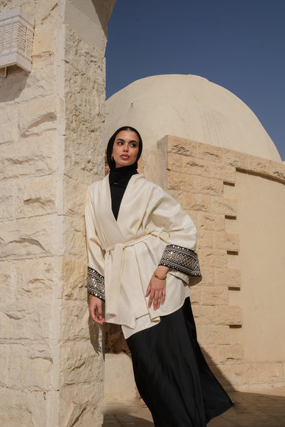 Ayla Belted Kaftan in black