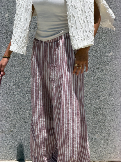 Ballon burgundy stripes pants