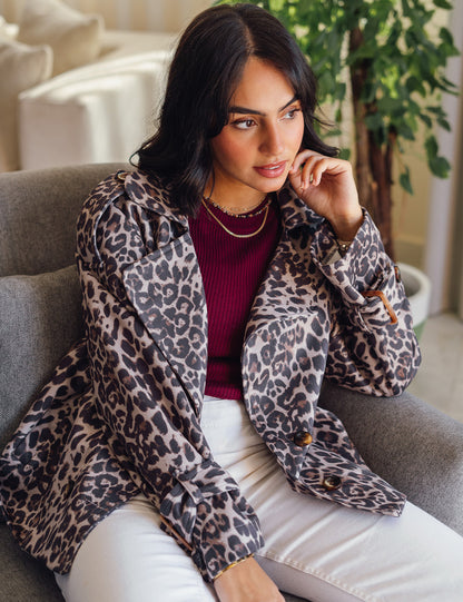 Leopard Suede Jacket