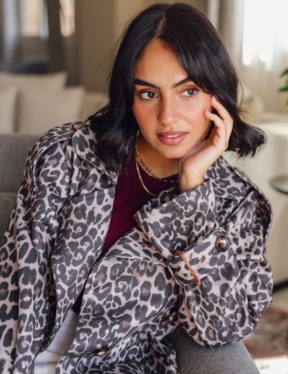 Leopard Suede Jacket