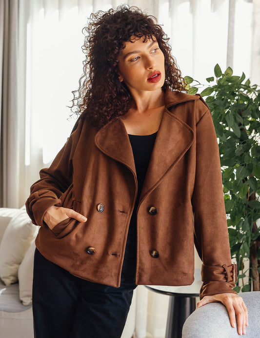 Brown Aurora Suede Jacket