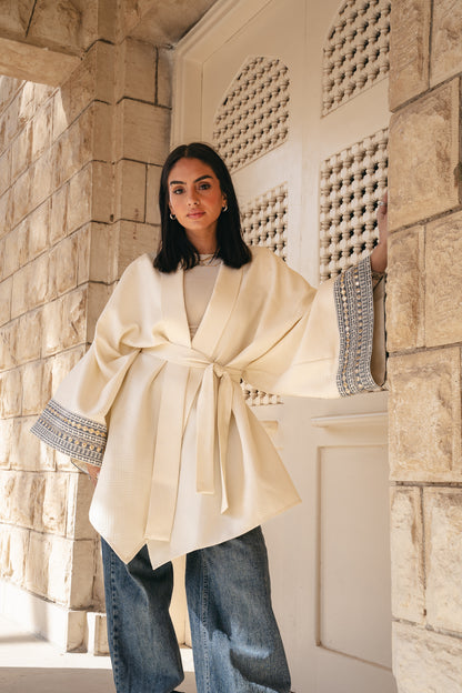 Ayla Belted Kaftan in baby blue