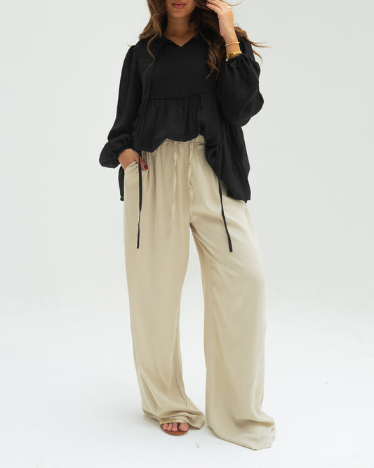 Beige wide Pants