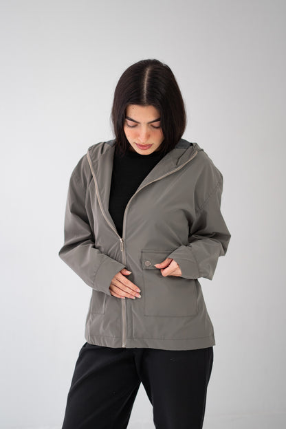 Olive Waterproof leather Jacket