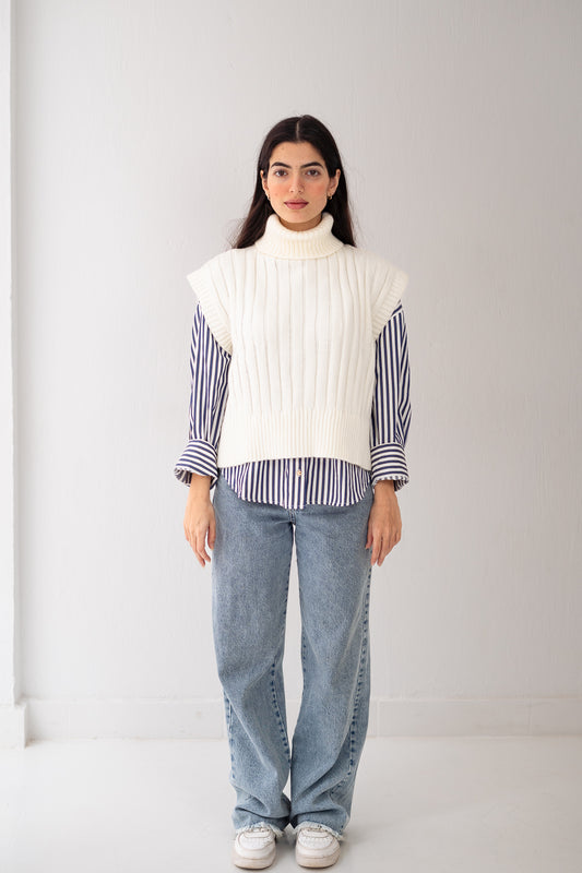 Ecru knit Vest