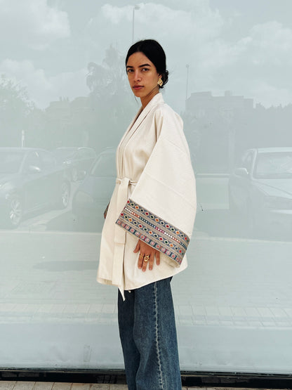 Ayla Belted Kaftan in gray