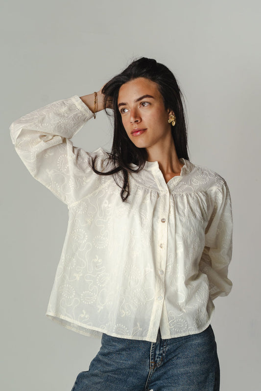 Roselle white blouse