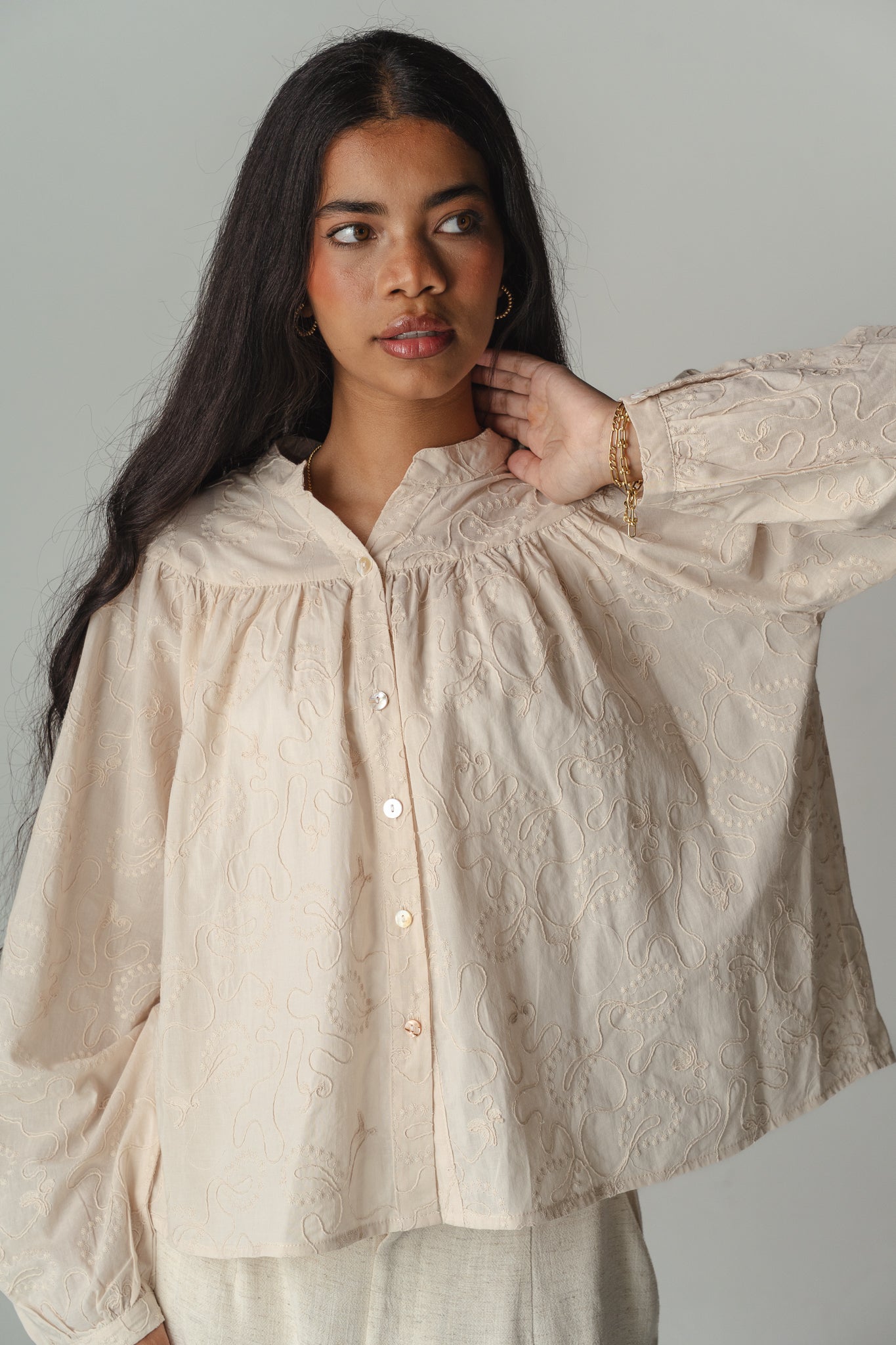 Roselle beige blouse