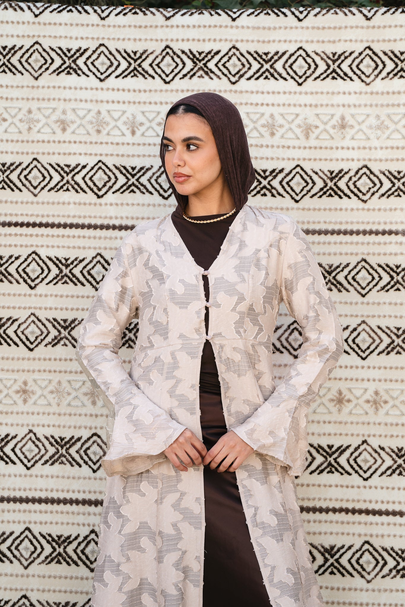 Luma Beige Cardigan-Dress