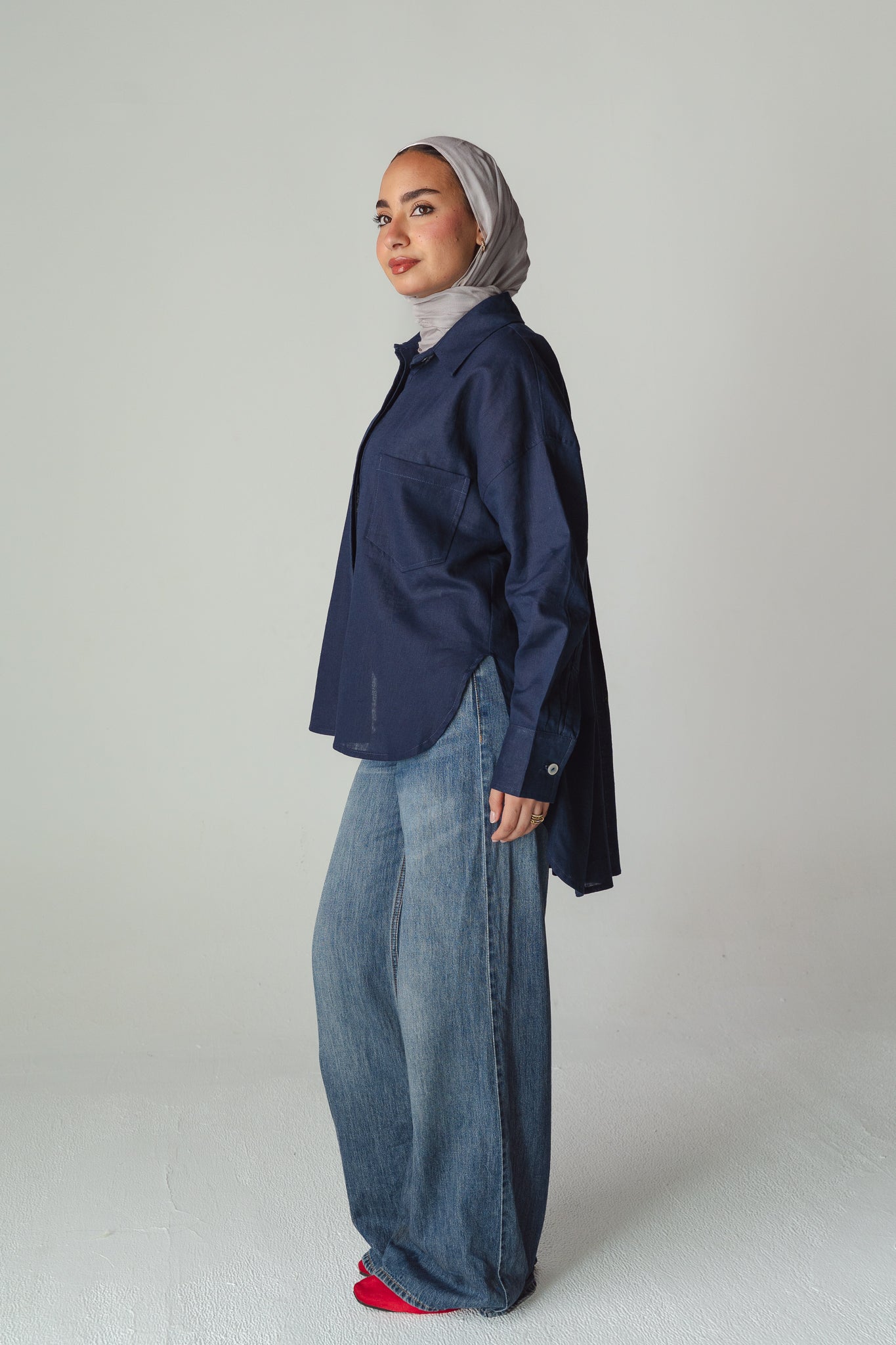 Airy Navy linen shirt