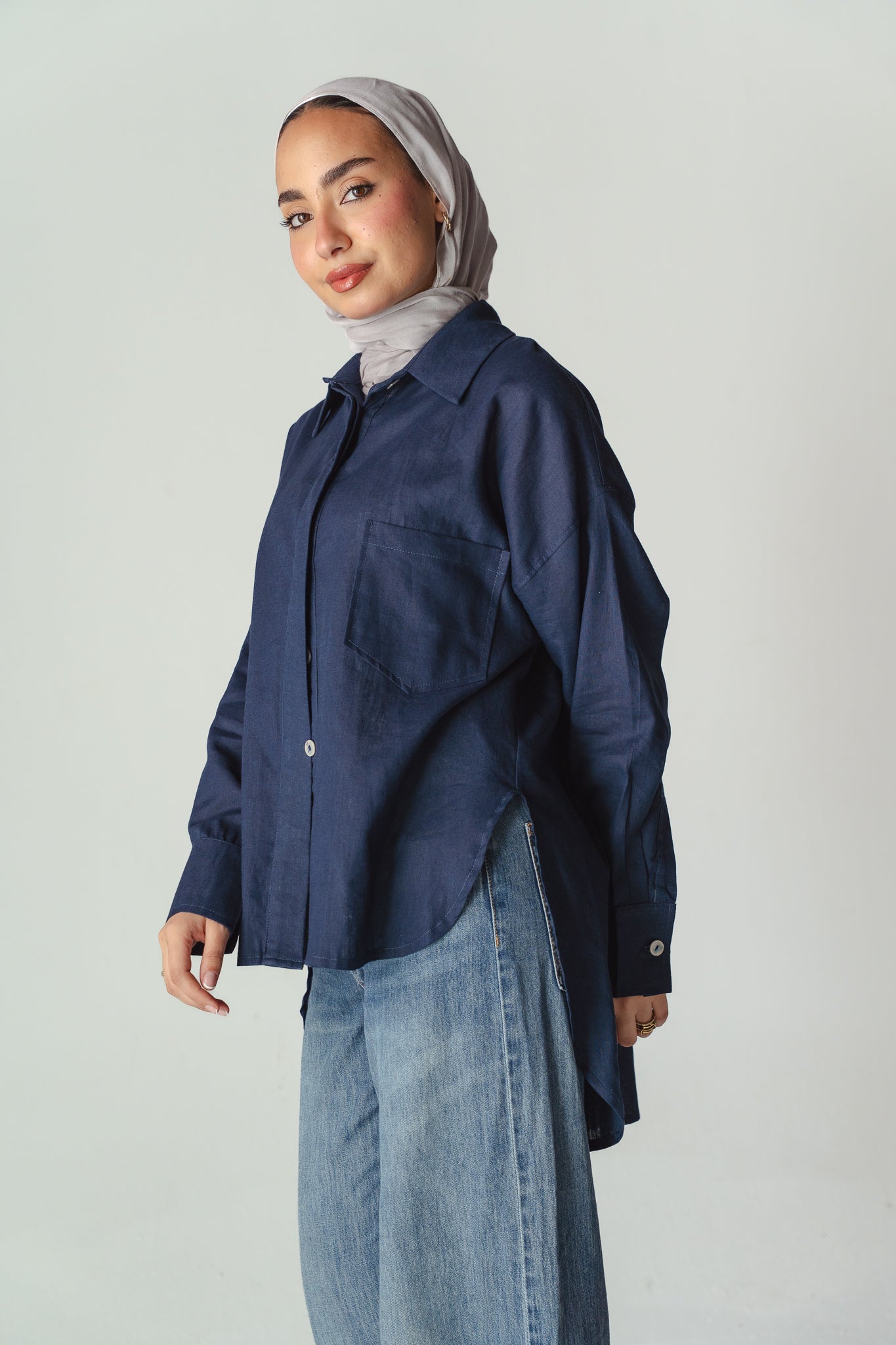 Airy Navy linen shirt