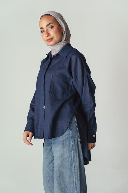 Airy Navy linen shirt