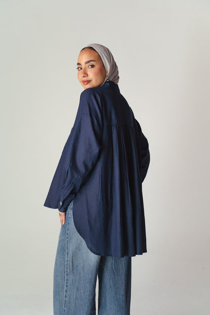 Airy Navy linen shirt