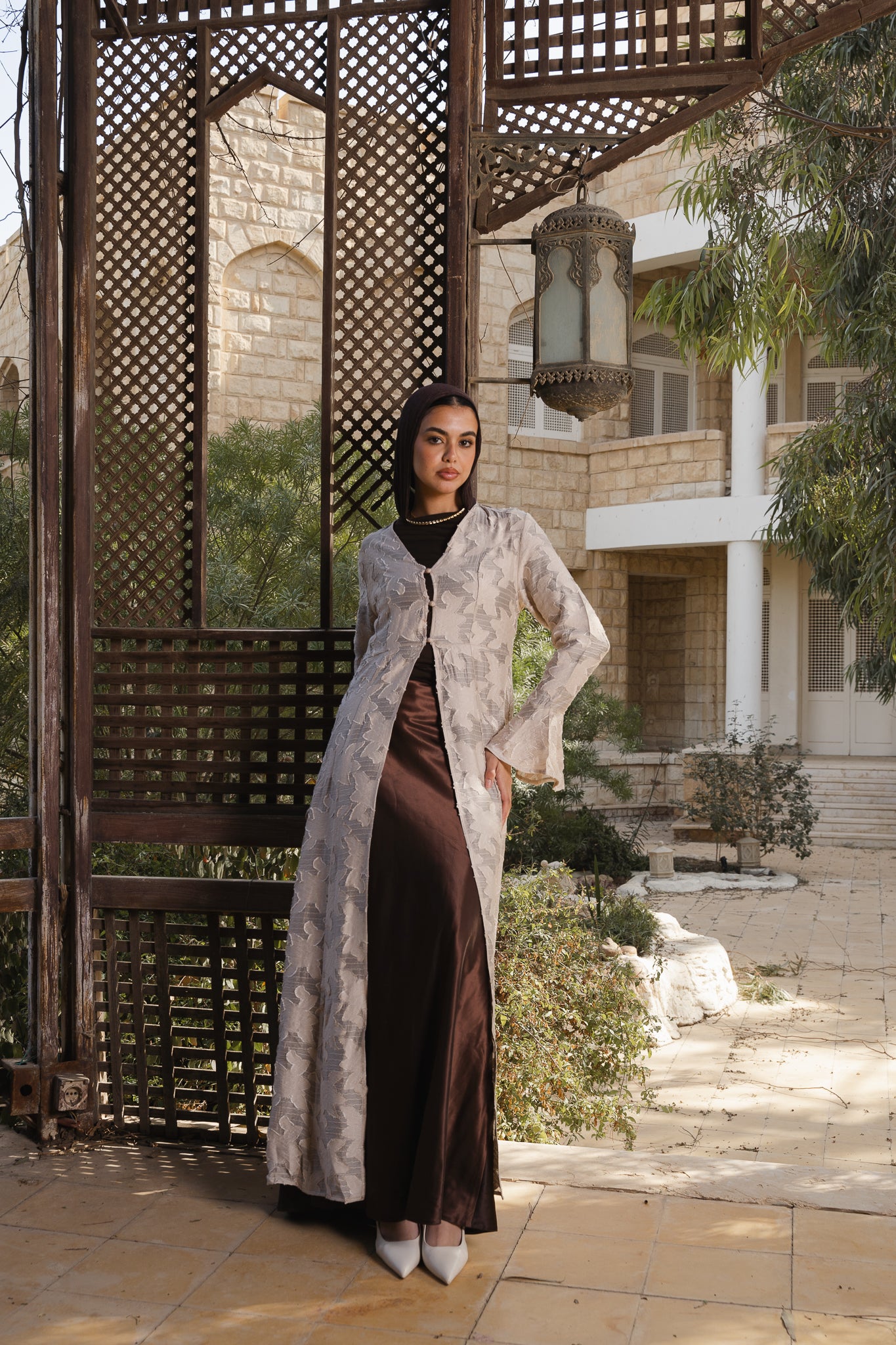 Luma Beige Cardigan-Dress