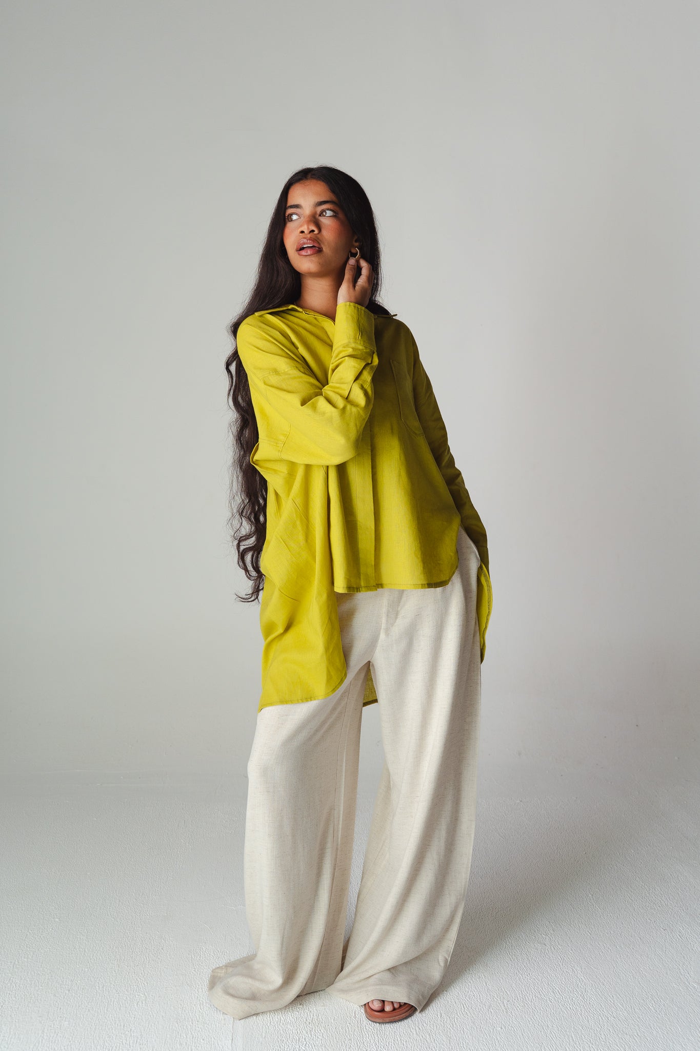 Airy Lime linen shirt