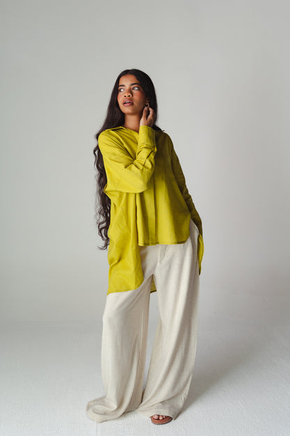 Airy Lime linen shirt