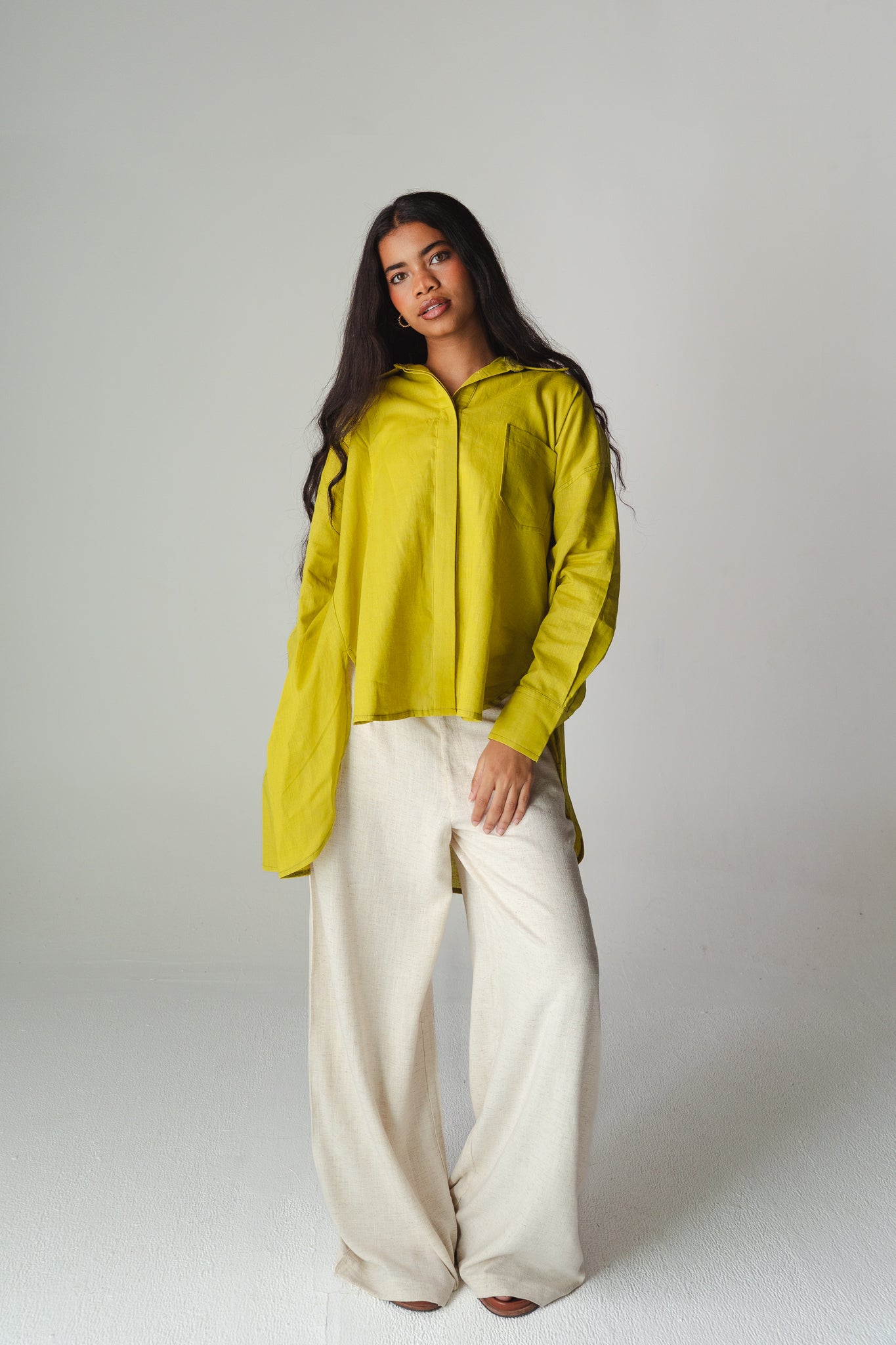 Airy Lime linen shirt