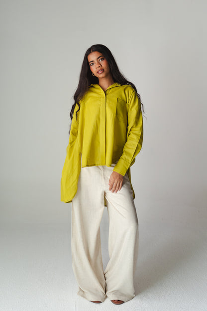Airy Lime linen shirt
