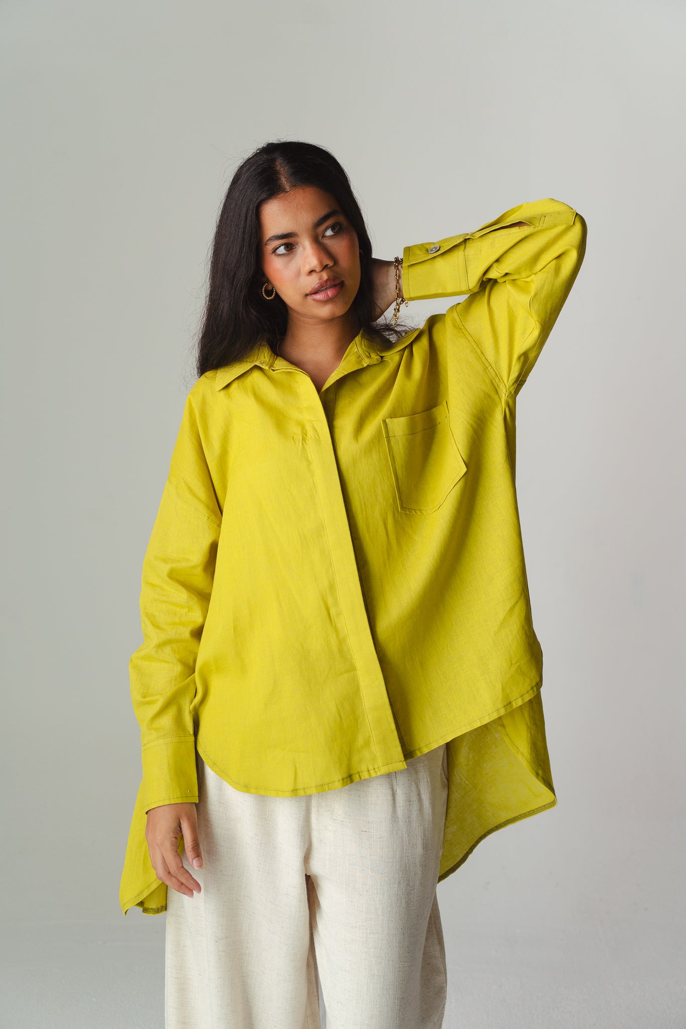 Airy Lime linen shirt