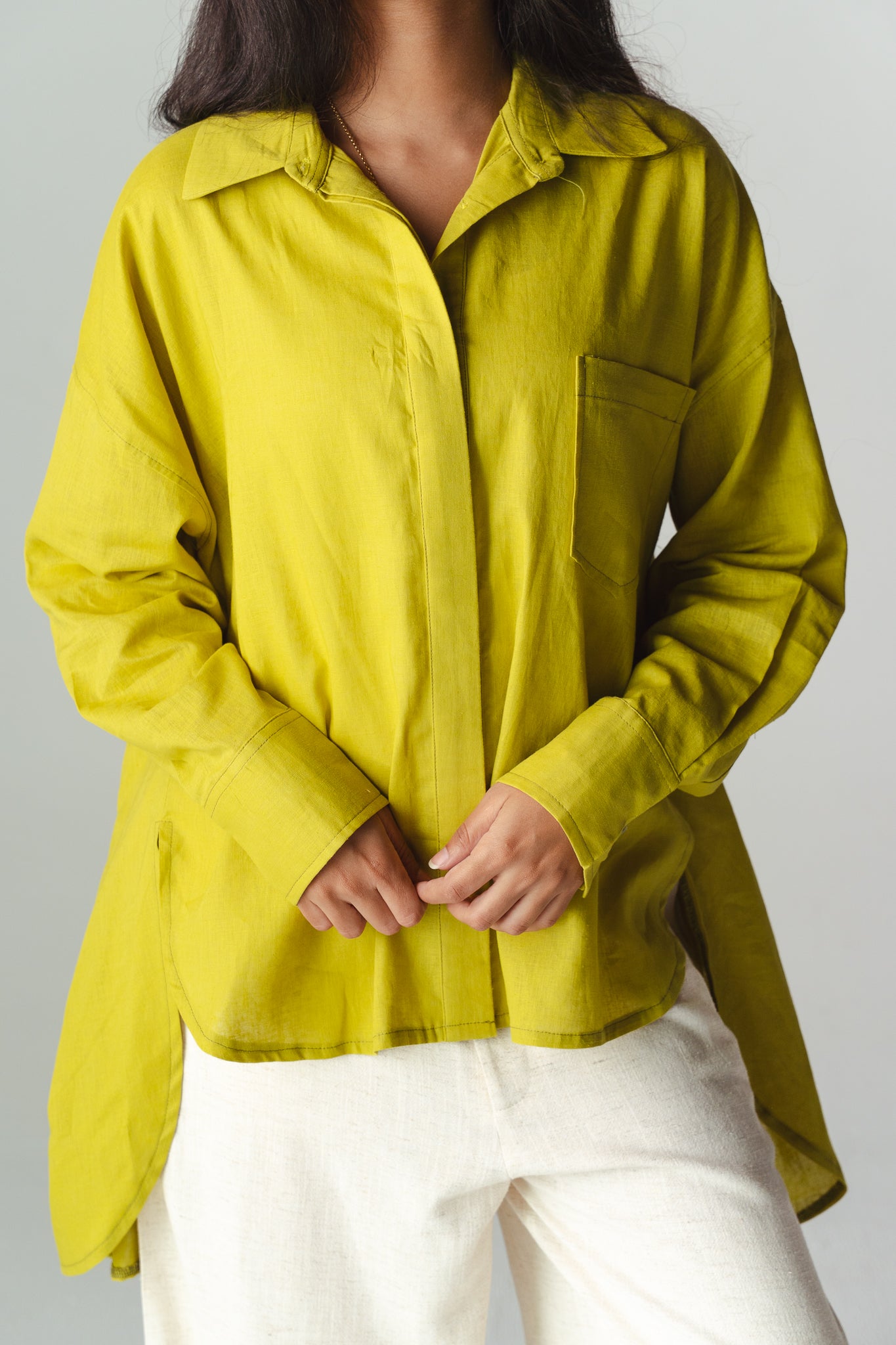Airy Lime linen shirt
