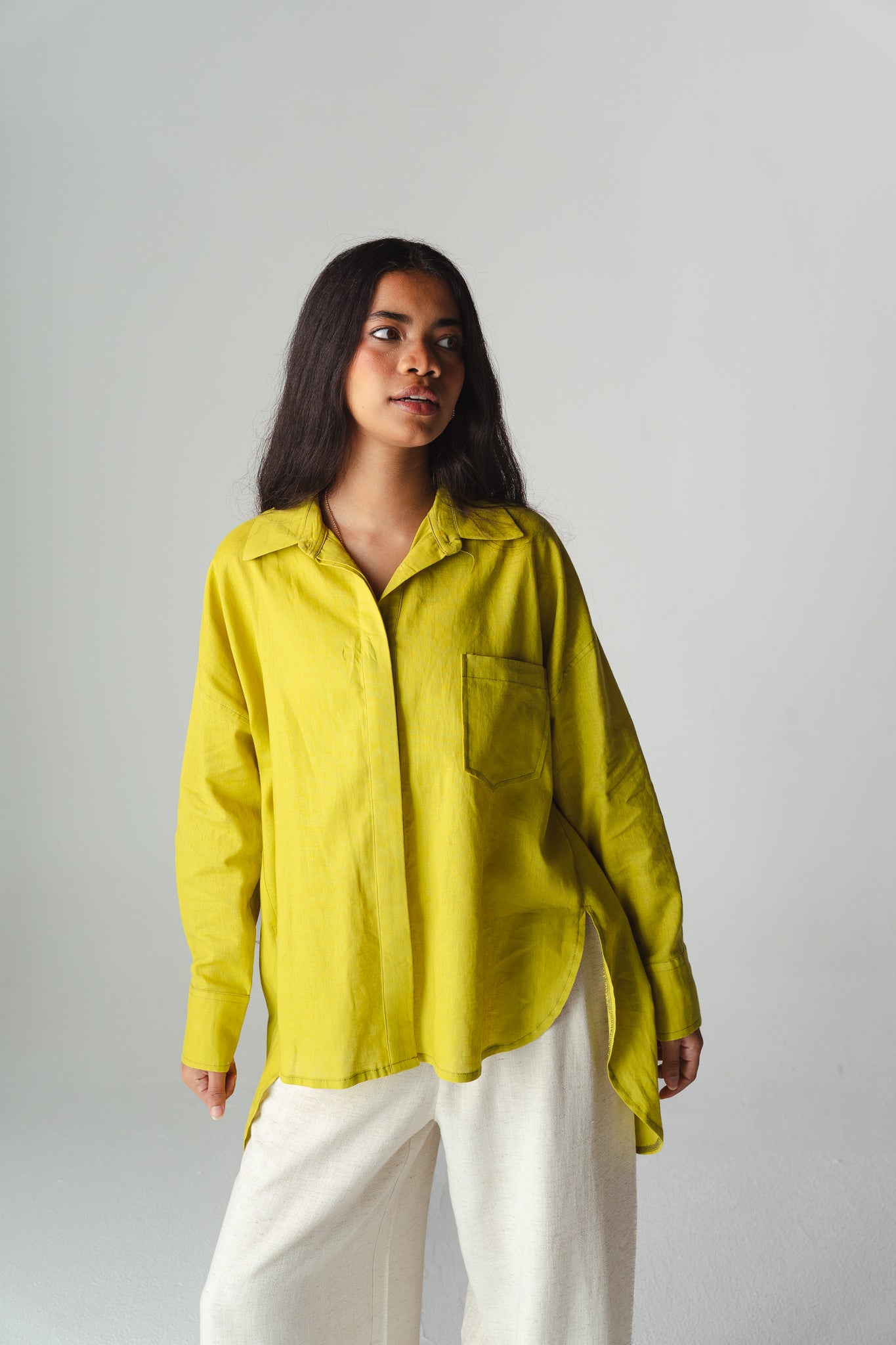 Airy Lime linen shirt