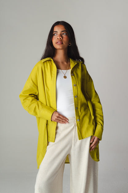 Airy Lime linen shirt