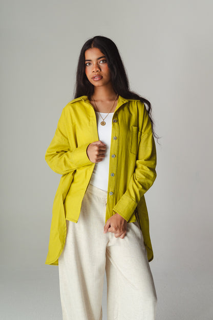 Airy Lime linen shirt