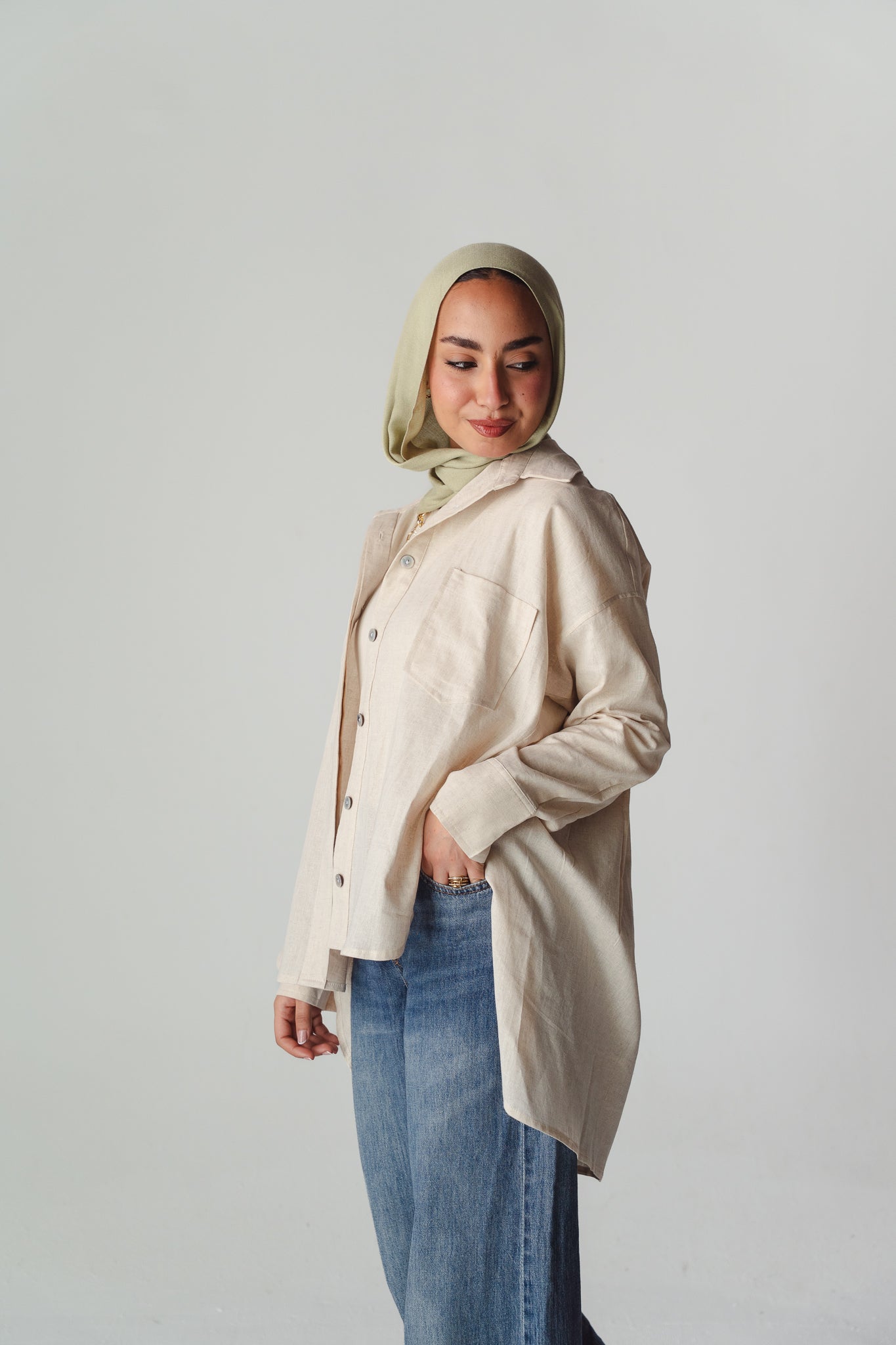 Airy Beige linen shirt