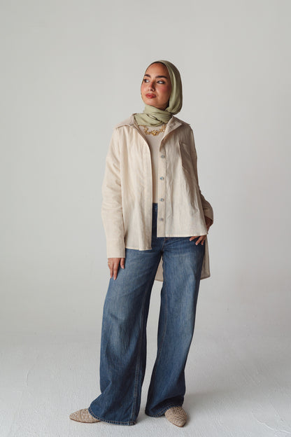 Airy Beige linen shirt