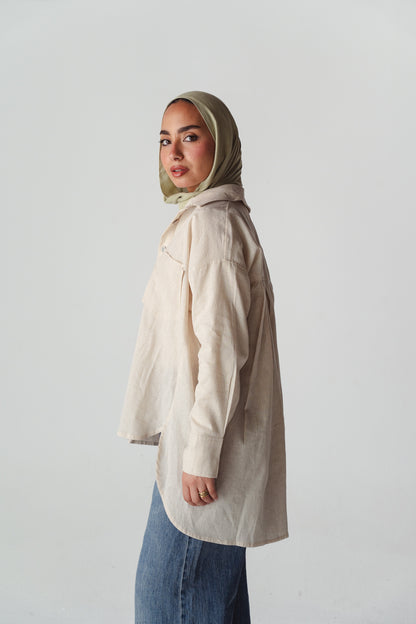 Airy Beige linen shirt