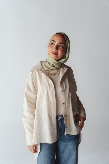Airy Beige linen shirt