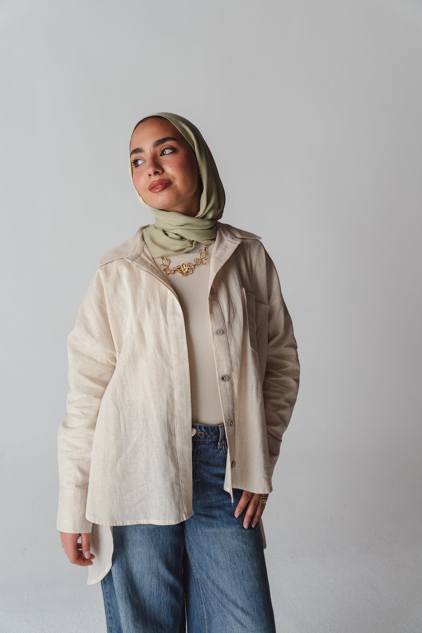 Airy Beige linen shirt