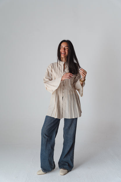 Bloom beige linen shirt