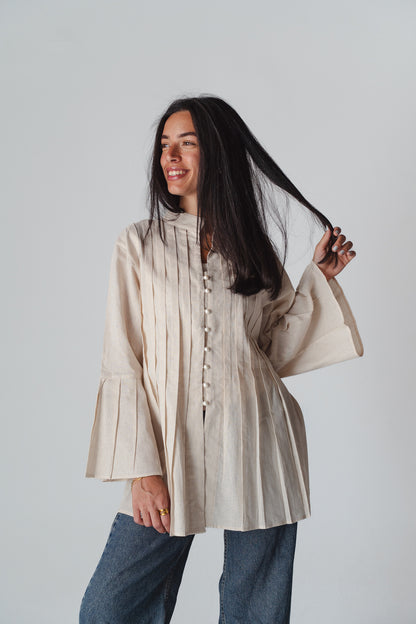 Bloom beige linen shirt