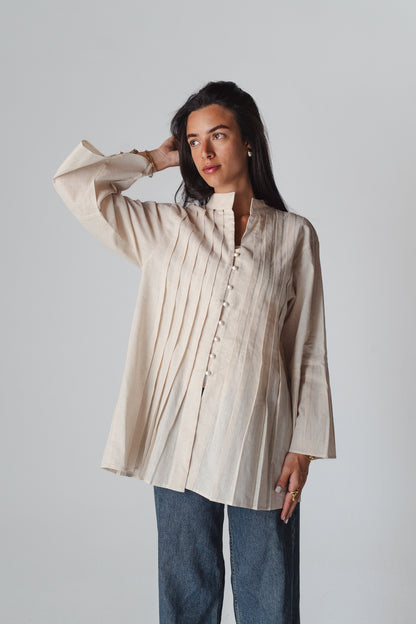 Bloom beige linen shirt