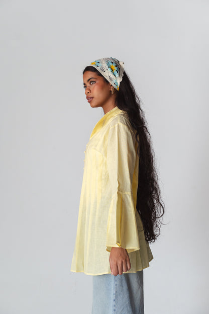 Bloom butter yellow linen shirt