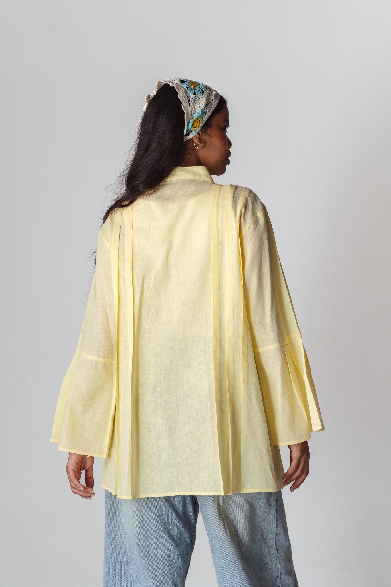 Bloom butter yellow linen shirt