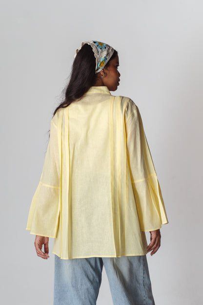 Bloom butter yellow linen shirt