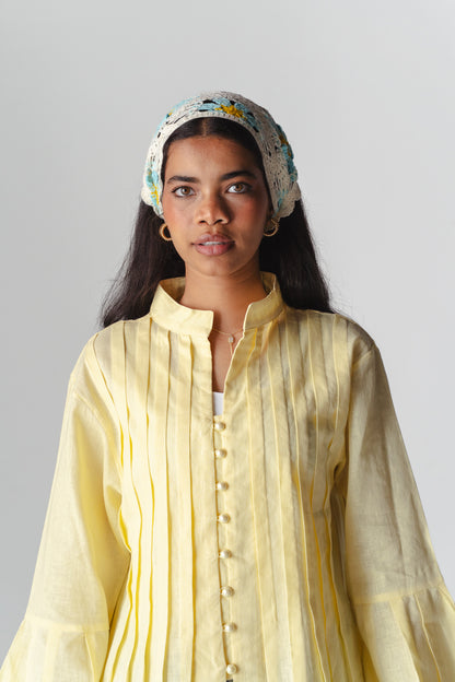 Bloom butter yellow linen shirt