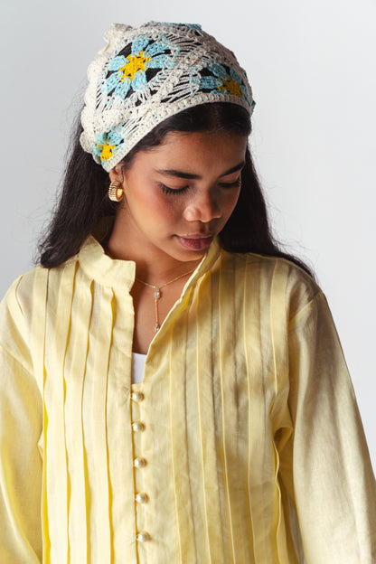 Bloom butter yellow linen shirt