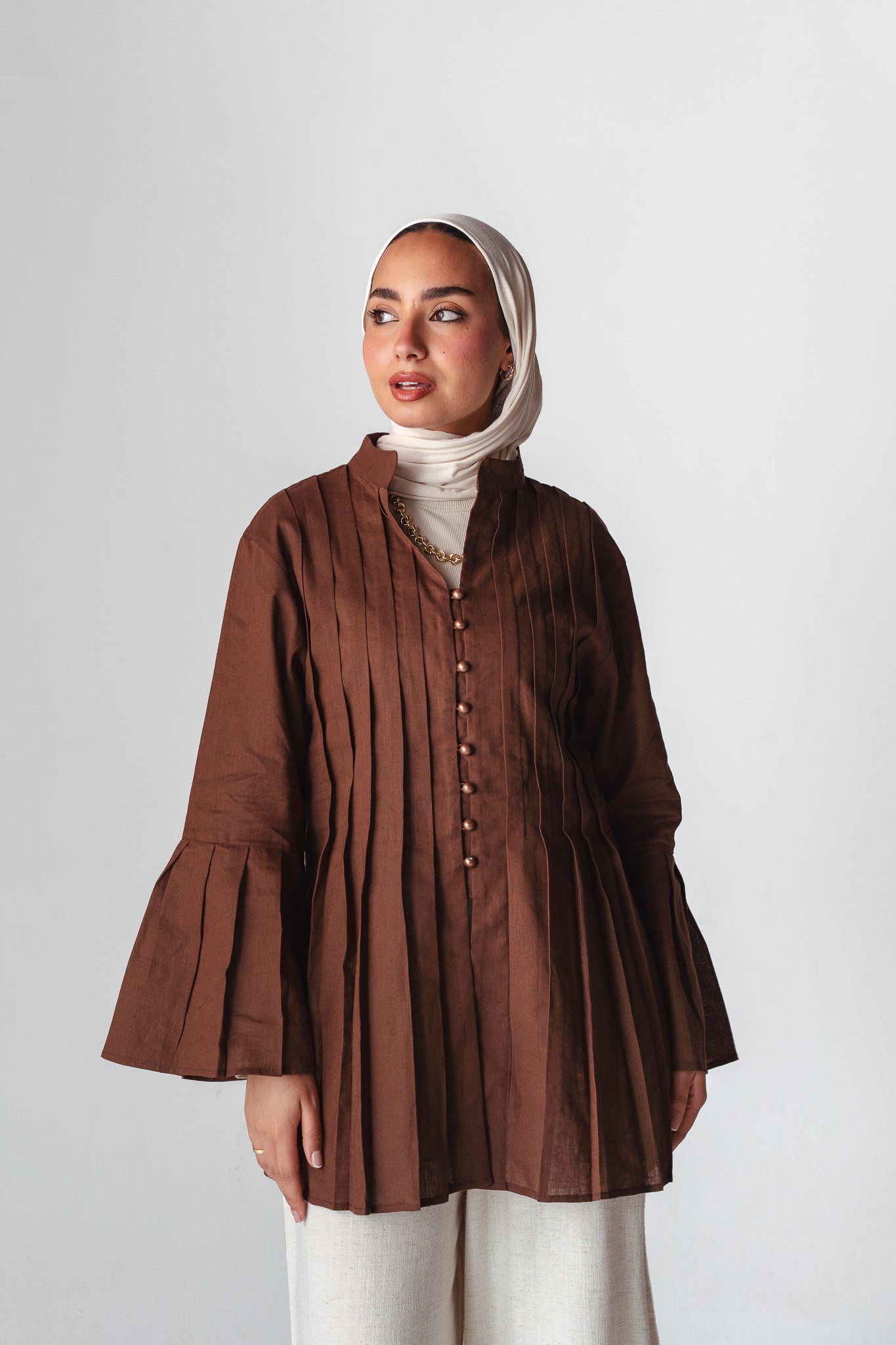 Bloom brown linen shirt