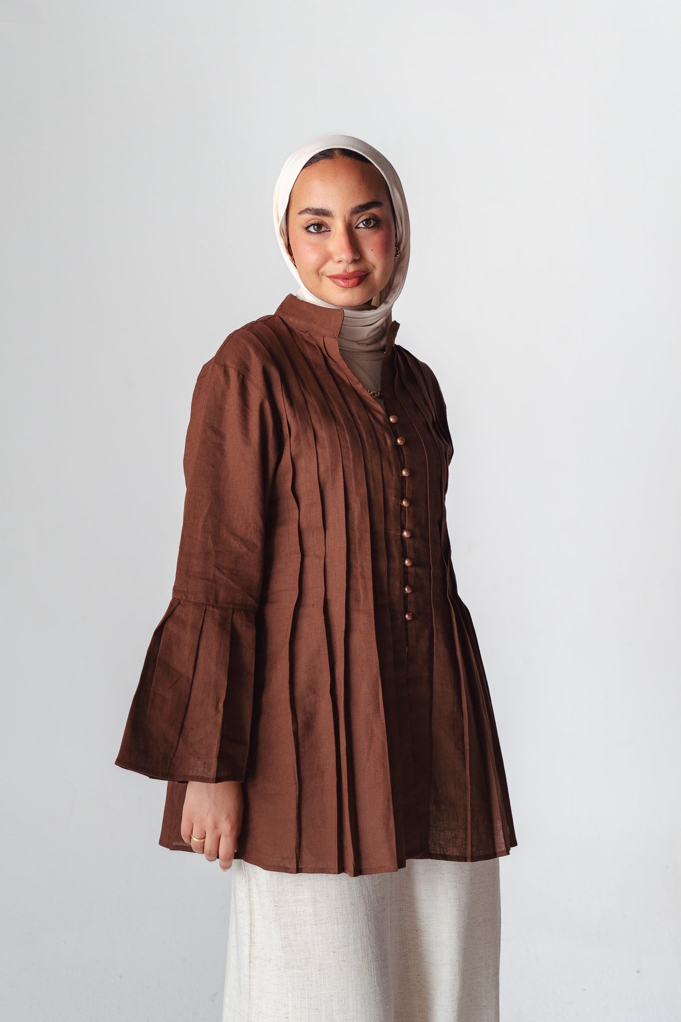 Bloom brown linen shirt