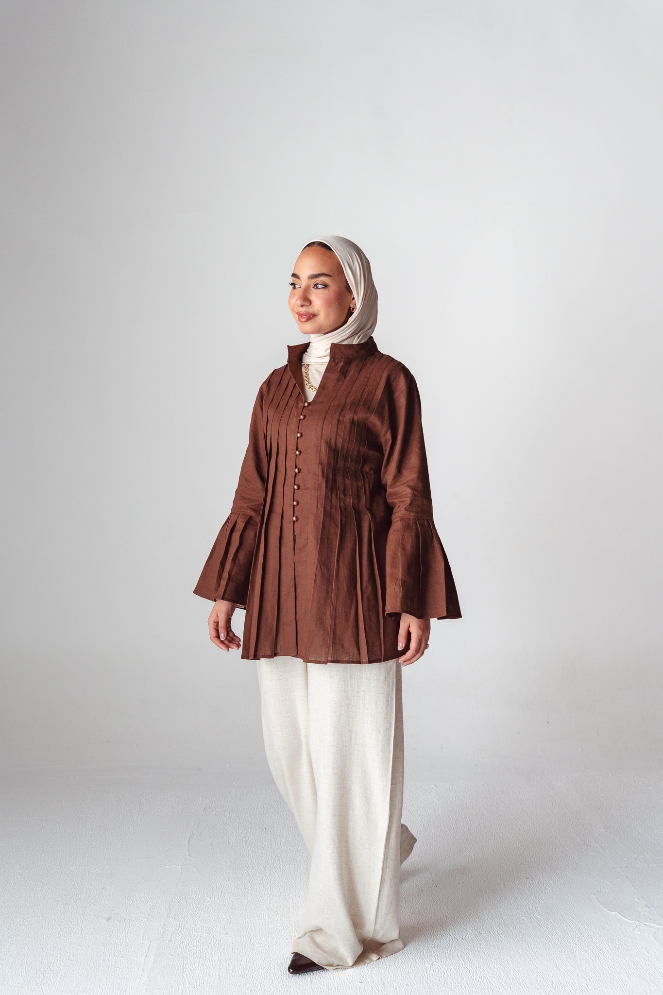 Bloom brown linen shirt